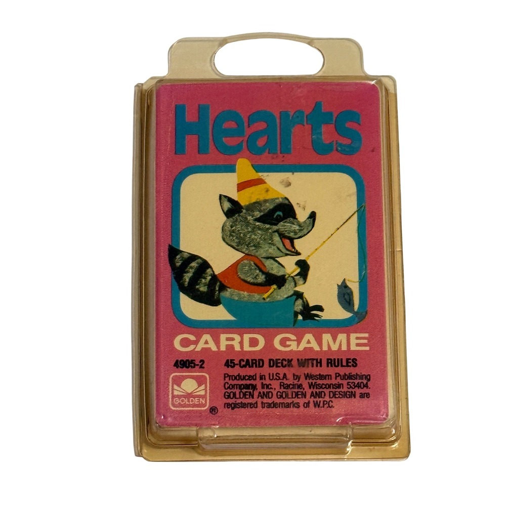 Golden Unisex Hearts Card Game 45 Card Deck OS Pink Vintage USA‎ Made